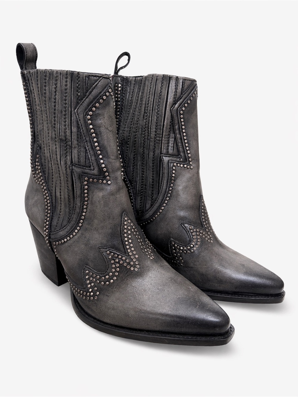 Thursday Boot Company Gray Studded Western Ankle Boots